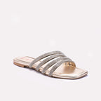 Gold Flat Fancy Slippers