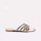 Womens Gold Flat Fancy Slippers