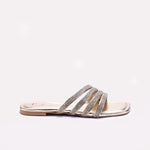 Womens Gold Flat Fancy Slippers