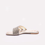 Gold Flat Fancy Slippers for Women