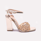 Gold High Heel Fancy Sandals 0421480