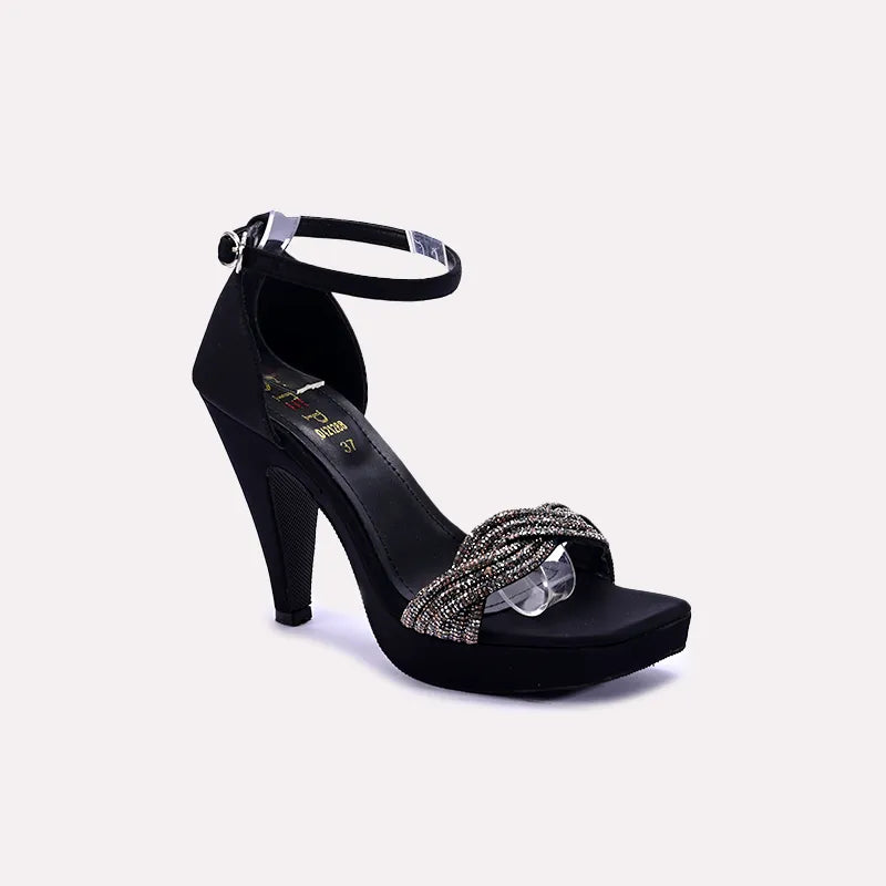 gossamer black bridal sandals