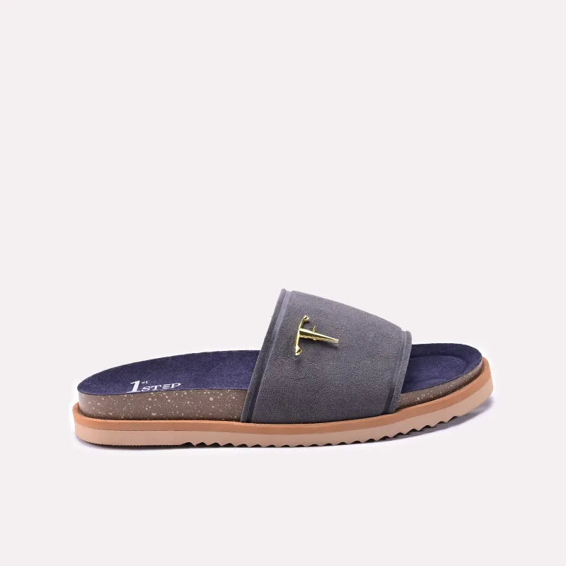 Mens Gray Casual Slippers