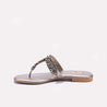 Gray Flat Fancy Slippers for Women