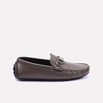 Gray Perforated Buckle Loafers 0130951