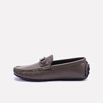 Gray Perforated Buckle Loafers 0130951