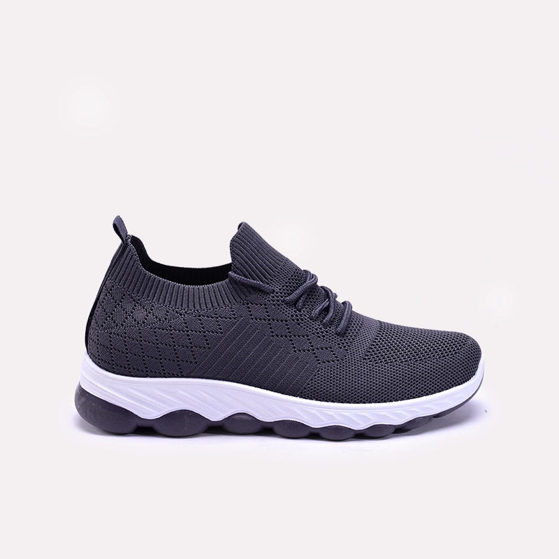 Gray Perforated Slip On Sneakers