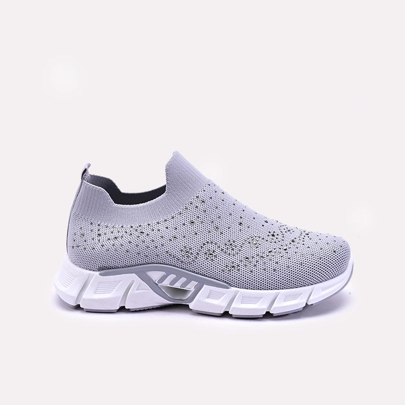 Womens Gray Slip On Sneakers