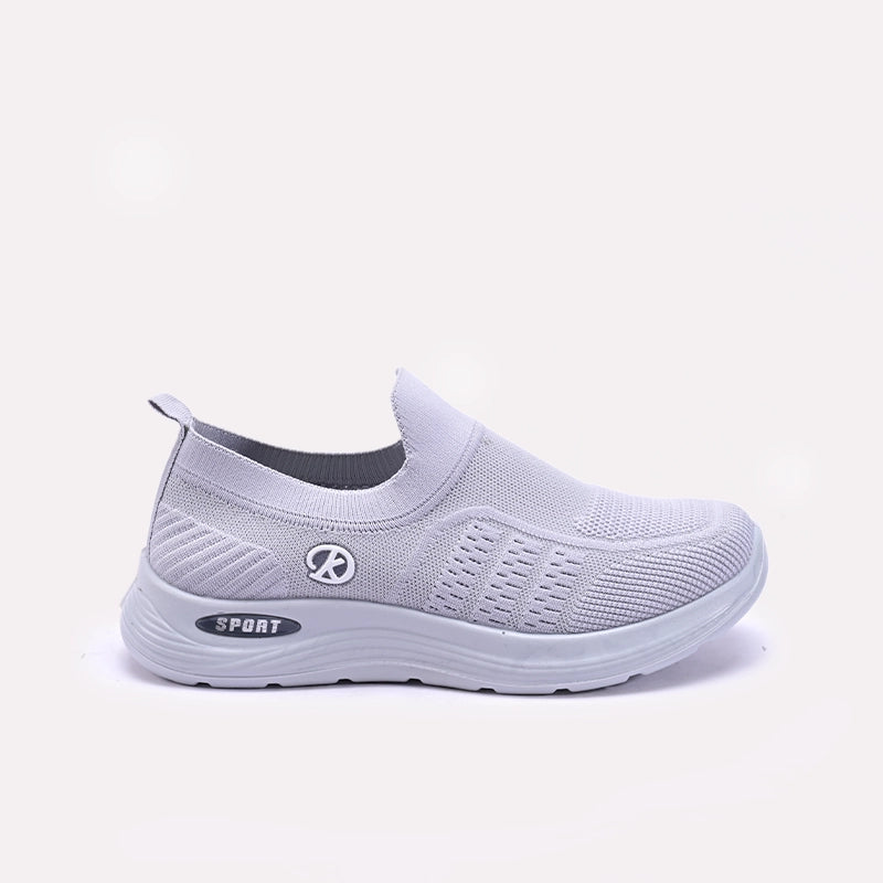 Womens Gray Slip On Sneakers