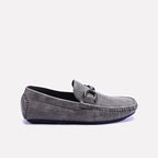 Gray Textured Horsebit Loafers 0130953