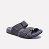 gray velcro slippers for men