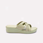 Womens Green Comfy Casual Slippers