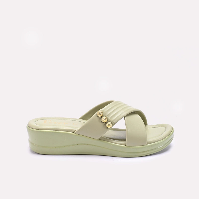 Womens Green Comfy Casual Slippers