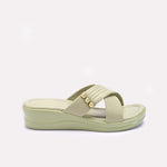 Womens Green Comfy Casual Slippers