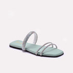 Green Fancy Flat Slippers