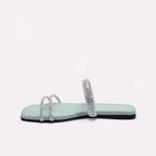Green Fancy Flat Slippers for Women