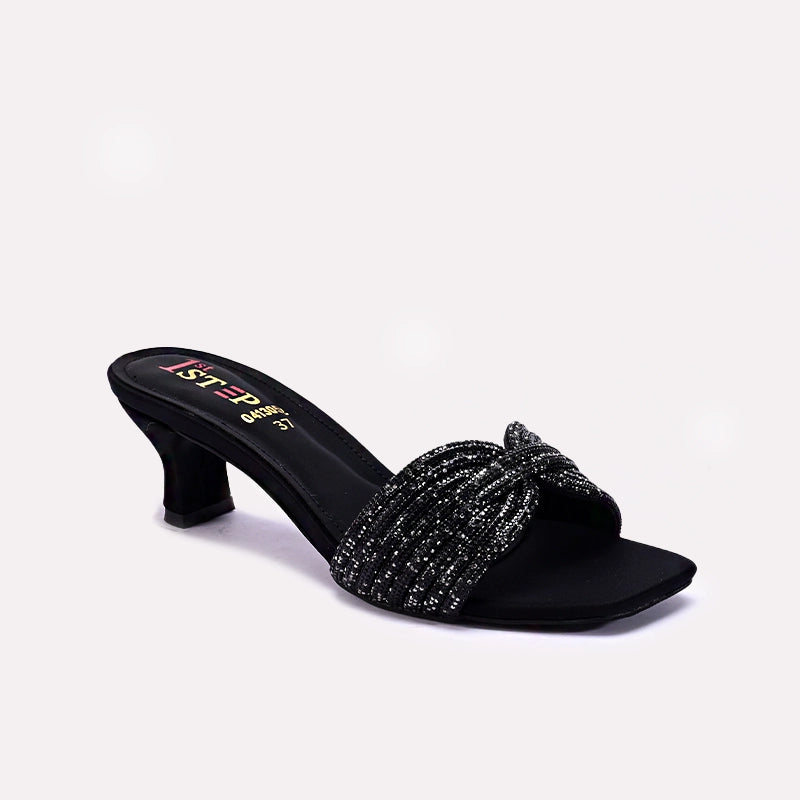 Green Fancy Heel Slippers