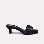 Womens Green Fancy Heel Slippers