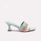 Womens Green Fancy Heel Slippers