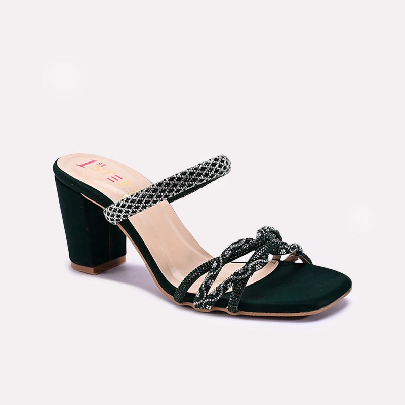 Green Fancy Heel Slippers 0413157