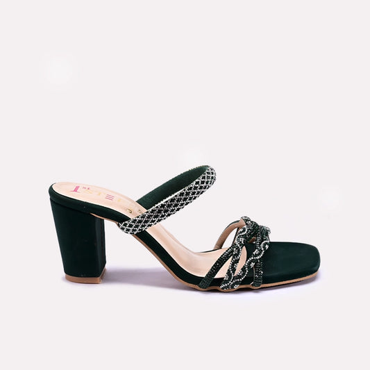 Green Fancy Heel Slippers 0413157