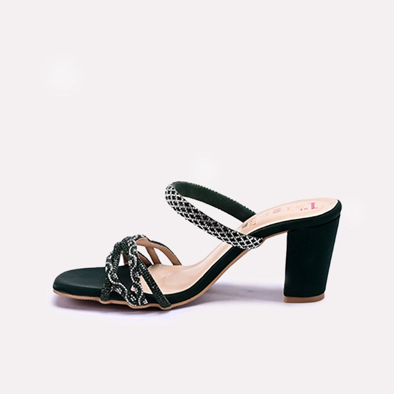Green Fancy Heel Slippers 0413157