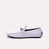 griffith white glossy horsebit loafers for men