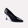 haddon pointed heel black court shoes