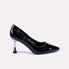 haddon womens pointed heel black court shoes