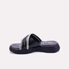 hampshire chunky criss cross black fancy slippers for womens