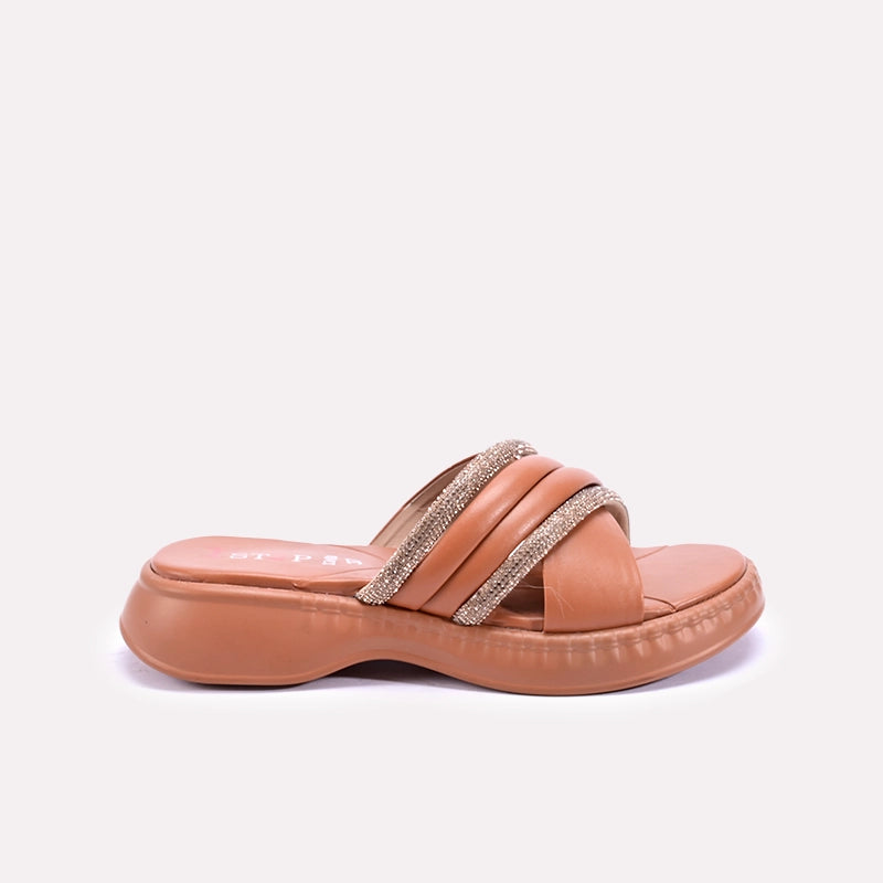 hampshire womens chunky criss cross mustard fancy slippers