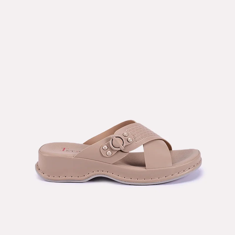 harlow women light brown casual slippers