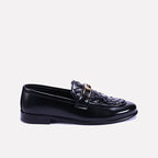 harrington mens black woven loafers formal shoes
