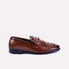 harrington mens brown woven loafers formal shoes