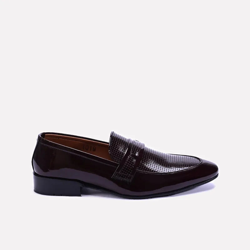 harrington maroon perforated dress shoes