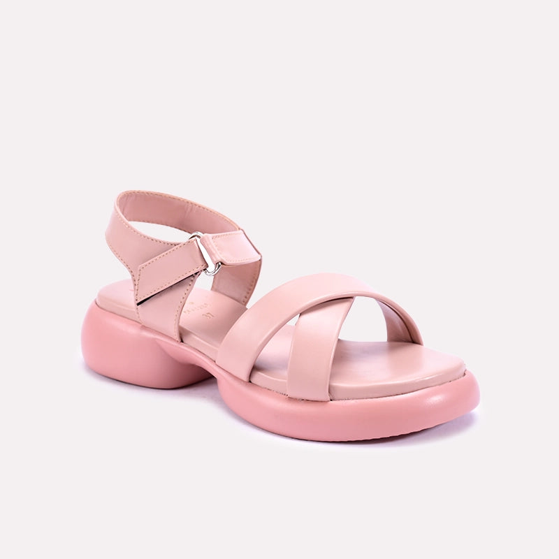 haverhill chunky criss cross pink casual sandals