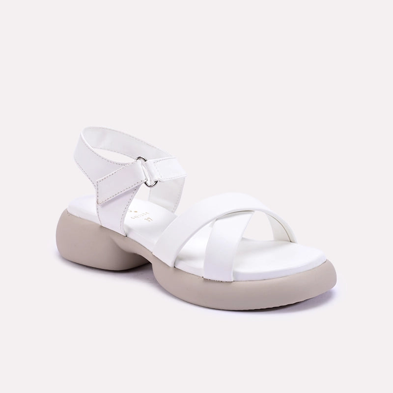 haverhill chunky criss cross white casual sandals