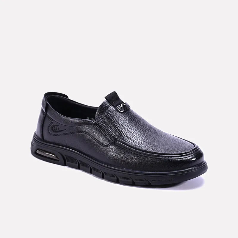 hawthorne black slip on dress shoes