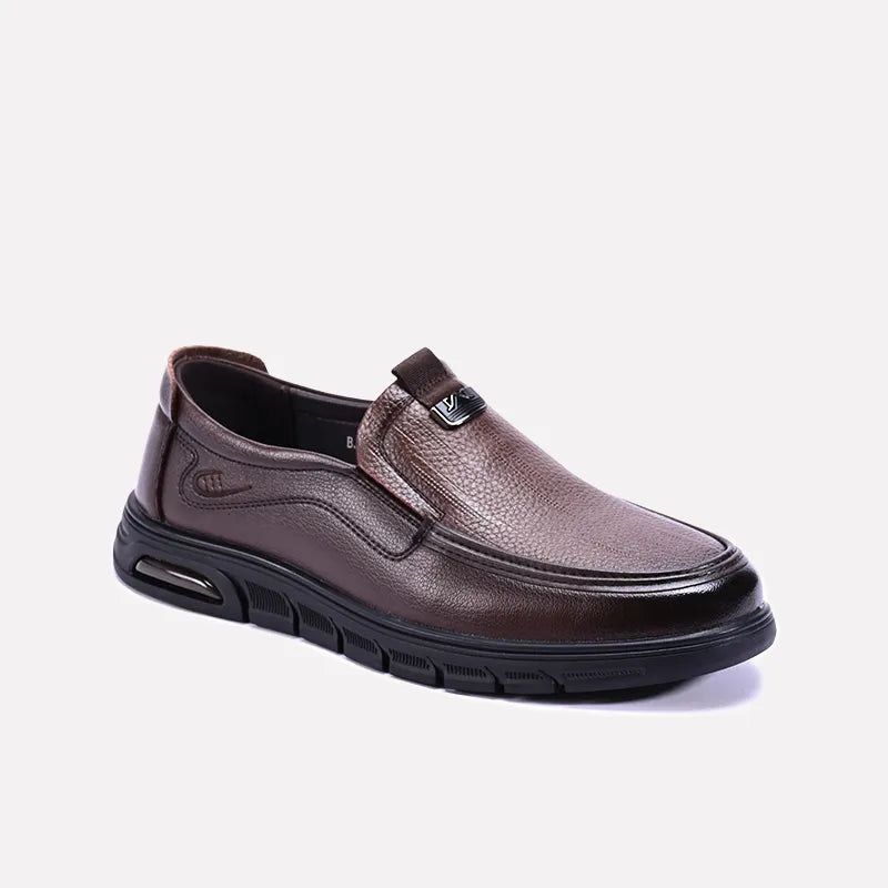 hawthorne brown slip on dress shoes