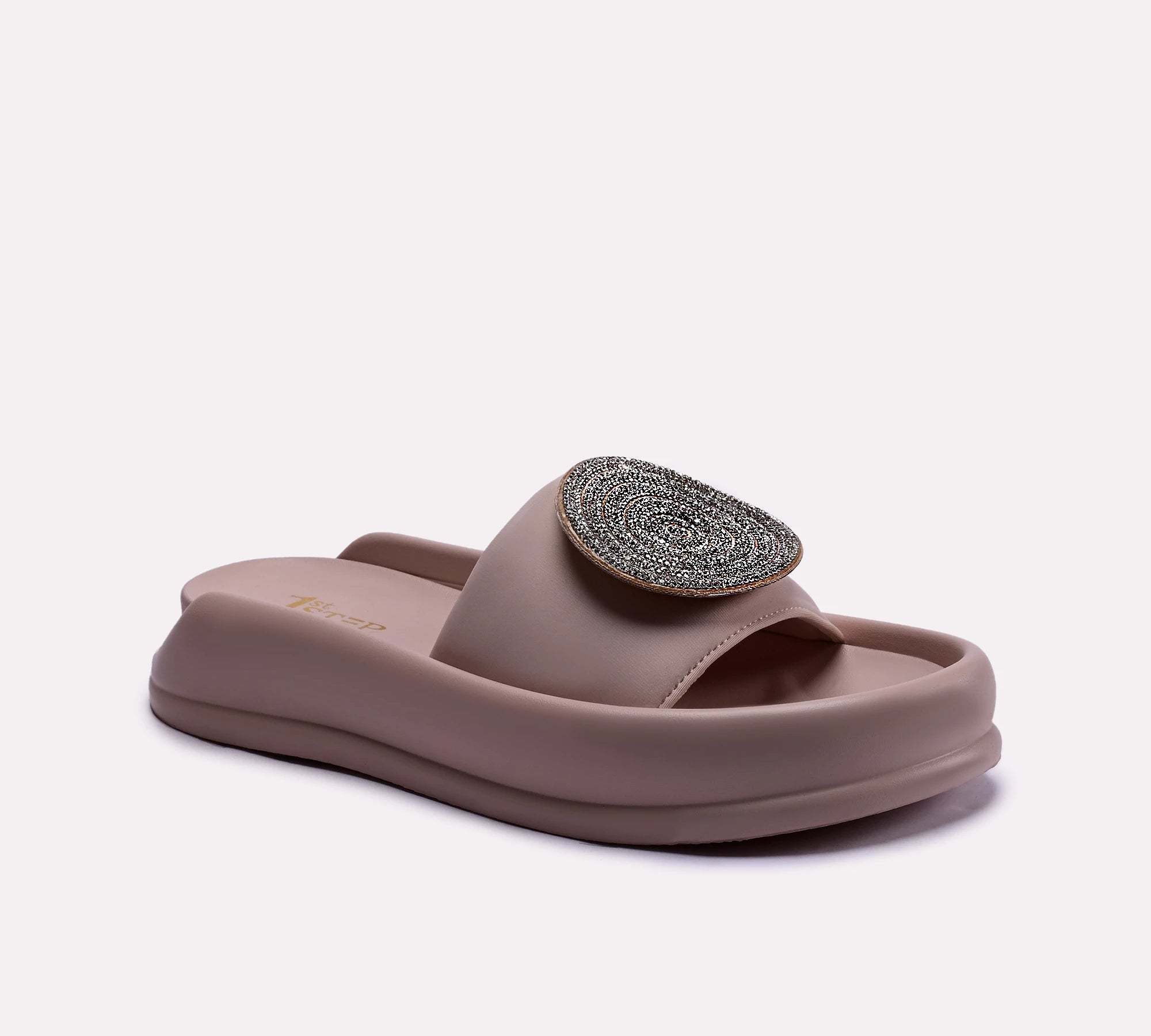 womens fawn platform slides