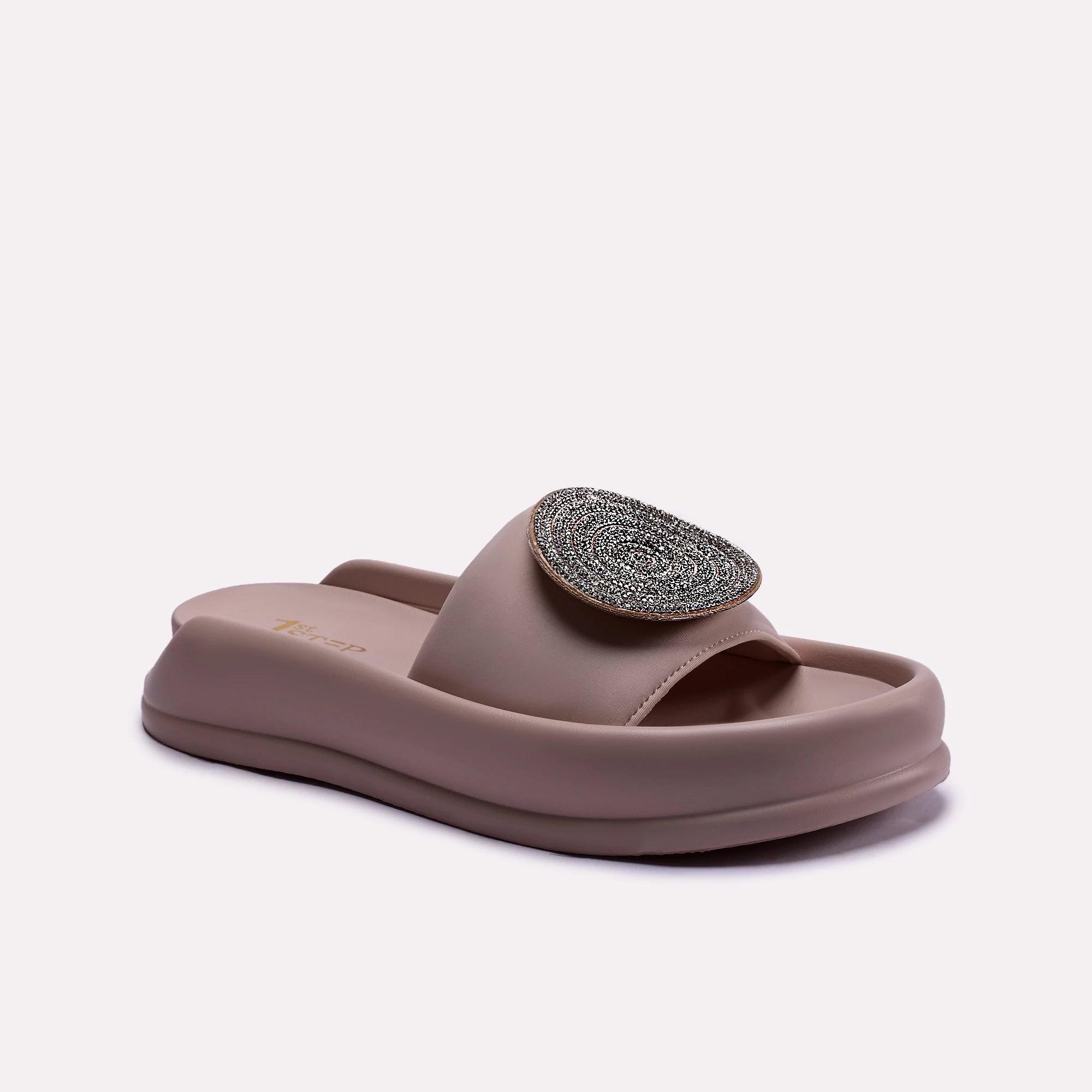 womens fawn platform slides