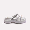 white platform slippers women