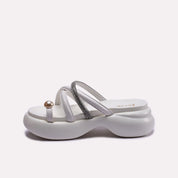 white thick sole slippers women