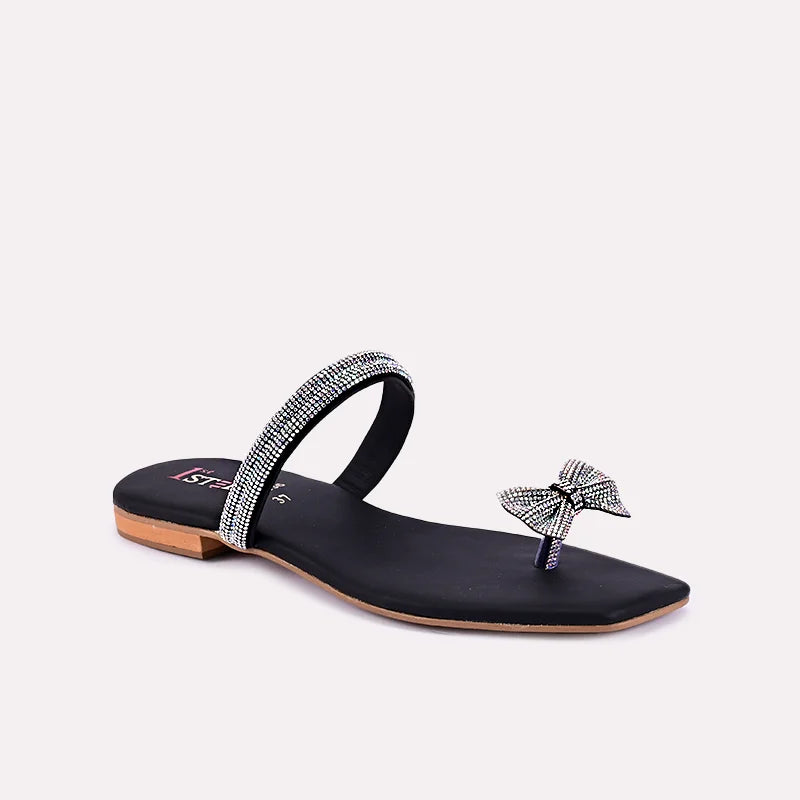 Women's Sandals Fancy Black Flip Flops Black Fancy Flat