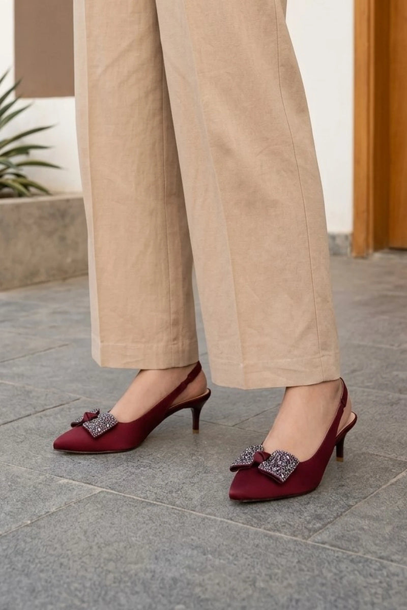 Fancy Court Shoes Maroon 0450219