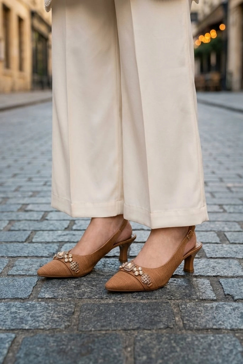Fancy Court Shoes Mustard 0450238