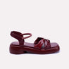 Islaine women Maroon Chunky Fancy Sandals