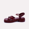 Islaine Maroon Chunky Fancy Sandals for women