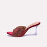 isolde maroon pointed heel bridal slippers for mens