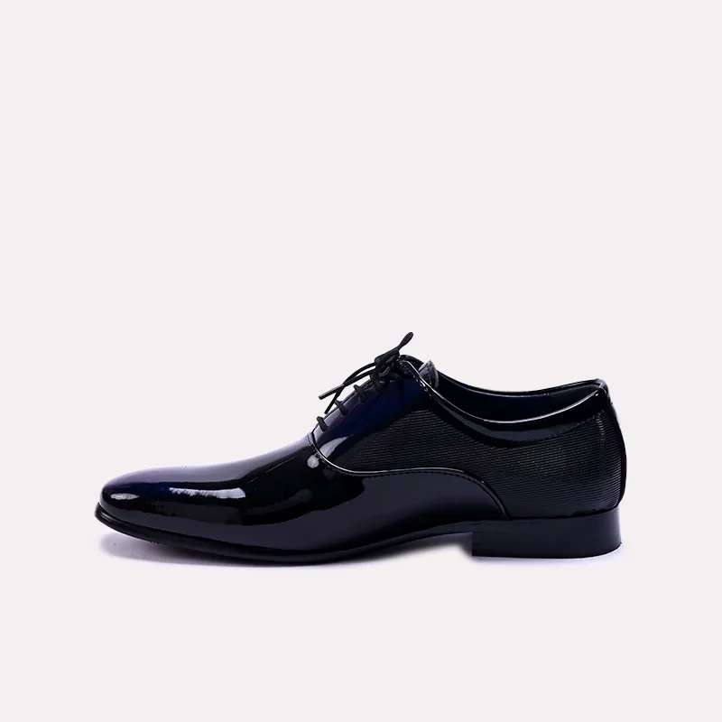 ivor black glossy formal oxford shoes for men